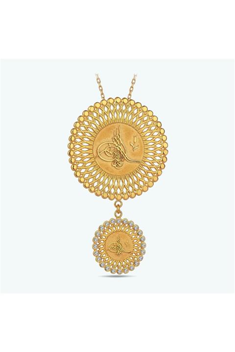 Altınbaş Kadın Sarı Altın Tuğra Kolye