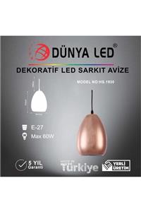 DÜNYA LED Hs.1930 Dekoratif Modern Tekli Avize Rose Gold