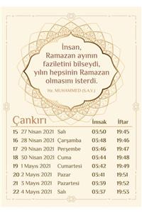 Yaprak Hediyelik Çankırı Için 2021 Ramazan İmsakiyesi