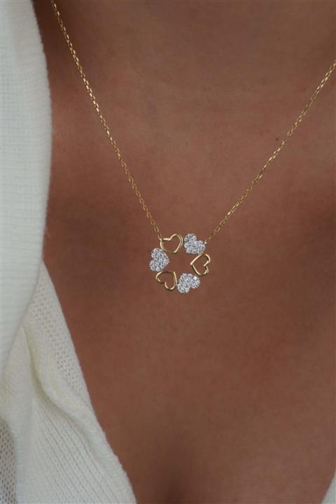 İzgi Kuyumculuk Kalpler Kolye