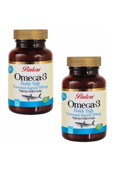 Balen 2 Kutu Omega 3 Omega3 Omega-3 Balık Yağı Fish Oil 100 Kapsül X 650 M