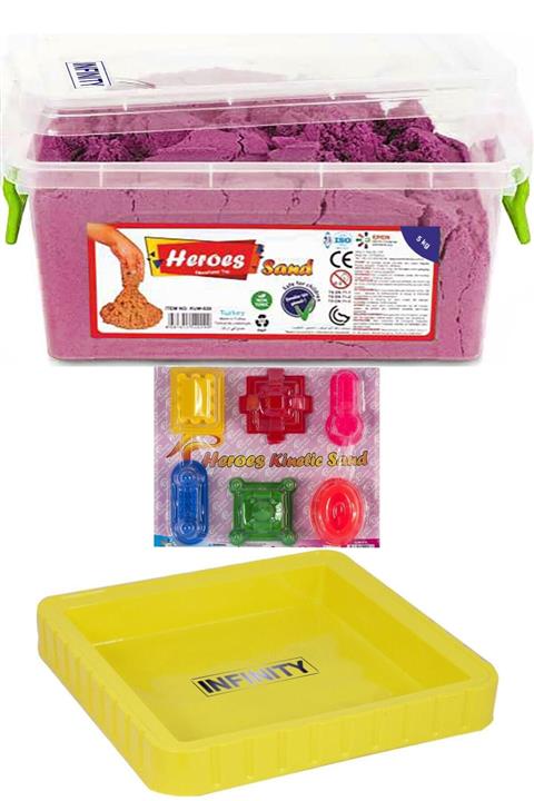HEROES 5kg Kinetik Kum Pembe, Büyük Kum Havuzu Ve Tarihi Yapı Kum Kalıpları Seti