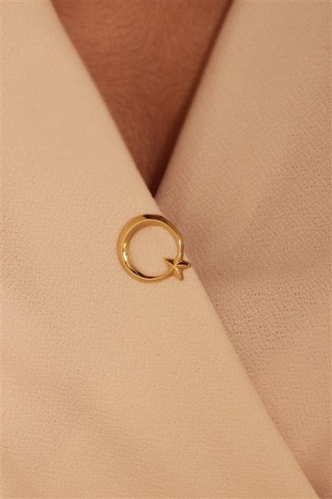 Adil İdil Kuyumculuk 14 Ayar Ay Yıldız Broş