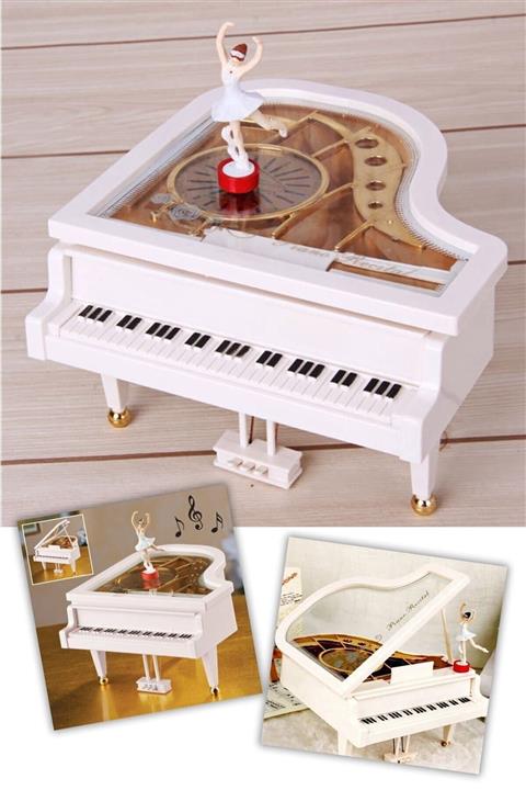 Safka Balerinli Mini Piyano Şeklinde Müzik Kutusu