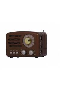 giyinbizden Meier M-160bt Nostaljik Retro Fm Usb Radyo Bluetooth Kahverengi