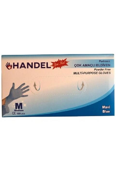 HANDEL 5 Kutu Pudrasız Mavi ''M'' Benden Çok Amaçlı Poşet Eldiven
