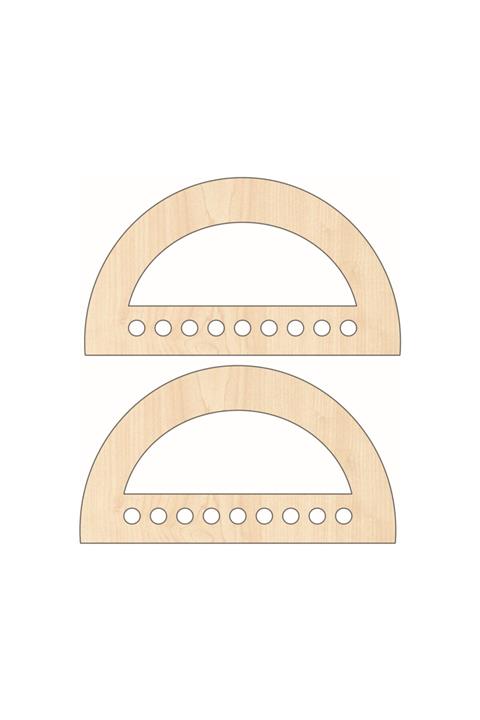 saray lazer Toptan Ahşap Çanta Kulp Model 15 - 16x9 - Akçaağaç - 24 Çift