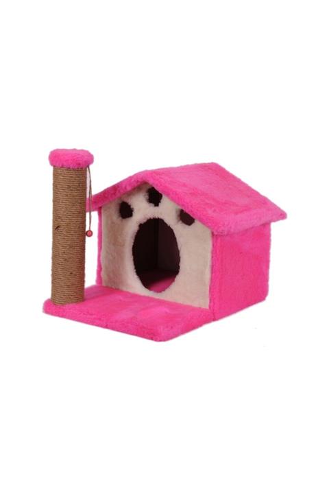 Cathause Pembe 55cm Cat Hause Kedi Tırmalama Platformu Ev Y01