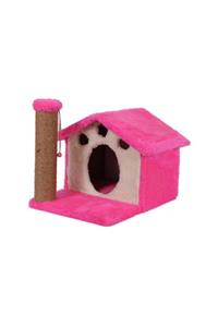 Cathause Pembe 55cm Cat Hause Kedi Tırmalama Platformu Ev Y01