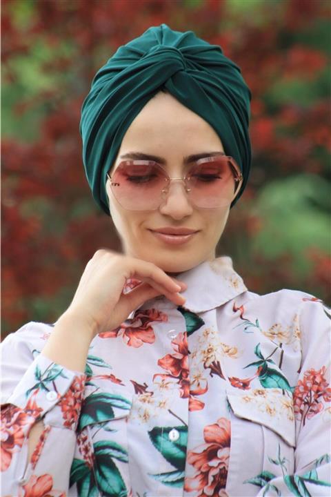 Zehra Hazır Havuz Tesettür Giyim (tesettür Giyim) Dolama Bone Hazır Modelli Zümrüt