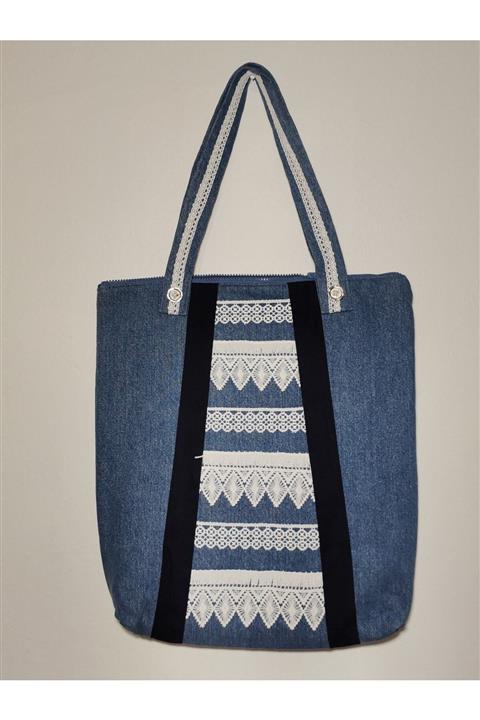 elegans aksesuar El Yapımı Kot Çanta