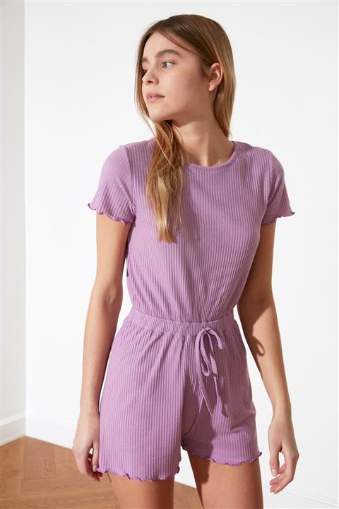 TRENDYOLMİLLA Lila Kaşkorse Örme Tulum THMSS21TU0120