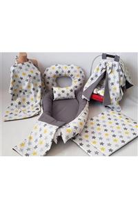 babynestdunyasi Babynest Seti Yıldız Desen Özel Üretim Pamuk Kumaş