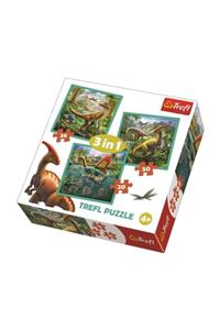 Trefl Dinozorların Harika Dünyası 3'lü Kutulu Puzzle Yapboz