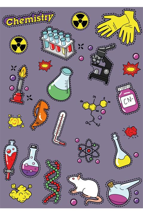 Ünsal Desing Chemistry-deney-laboratuvar-dna-mikroskop-eldiven Stickerları