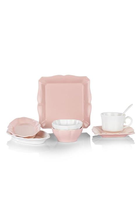 Schafer 30 Parça Pembe Porselen Kahvaltı Takımı