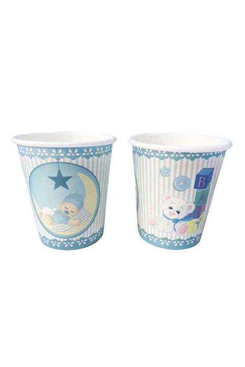 whiteavm Bardak Karton Aydedeli Mavi 8oz P8