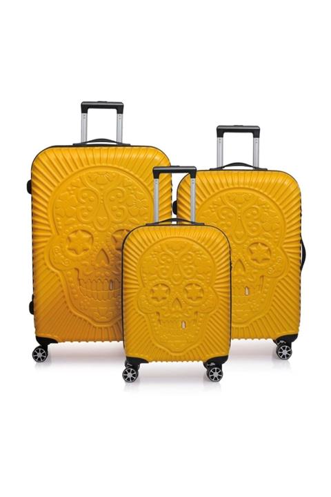 ÇÇS Sarı Unisex 3'lü Valiz Seti 8698598031005