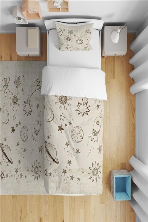 CİCİ TASARIM ÜRÜNLERİ Gemi Çapası Ve Dümeni Çocuk Bebek Odası Nevresim Takımı + Yastık Kılıfı Hediye