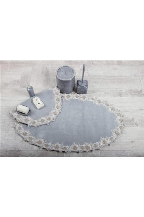 Penyelux Oval Dantelli Aplikli Banyo Paspası