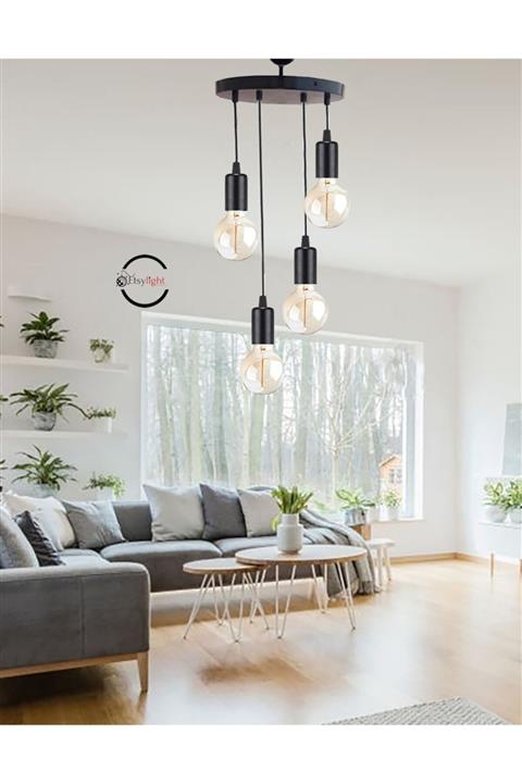 Etsylight Retro 4 Salon Mutfak Sarkıt Avize