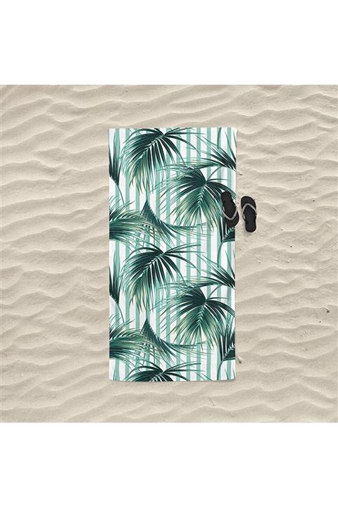 decoars Yaprak Figürlü Plaj Havlusu