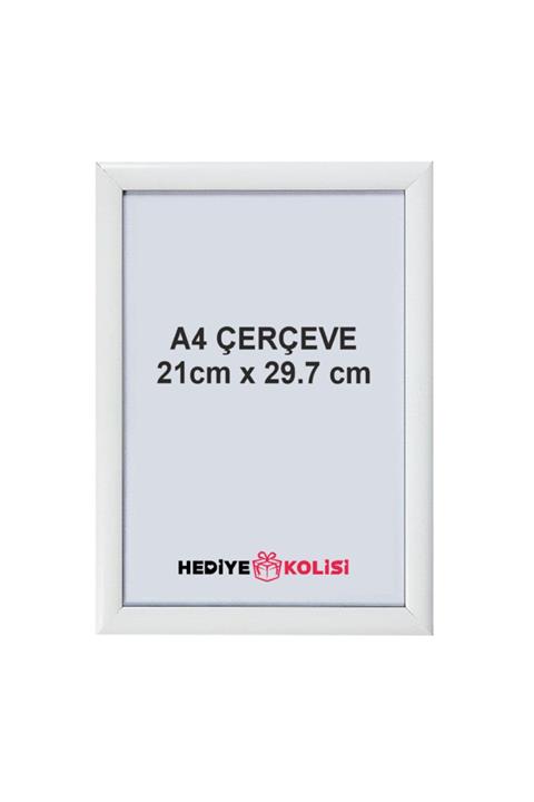 hediyekolisi A4 Beyaz Çerçeve Belge Sertifika Ve Resim İçin 21 cm X 29,7 cm