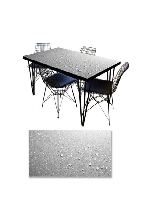 StickerArt Masa Kaplama Folyosu Mobilya Masa Kaplama Folyoları Su Damlası Gri