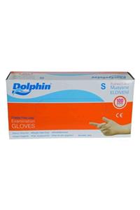 Dolphin Pudrasız Beyaz Latex Muayene Eldiveni Küçük Boy (s) 100 Lü Paket