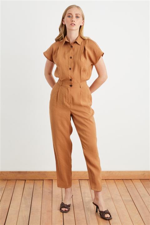 Love My Body Yaka Önü Düğmeli Tulum