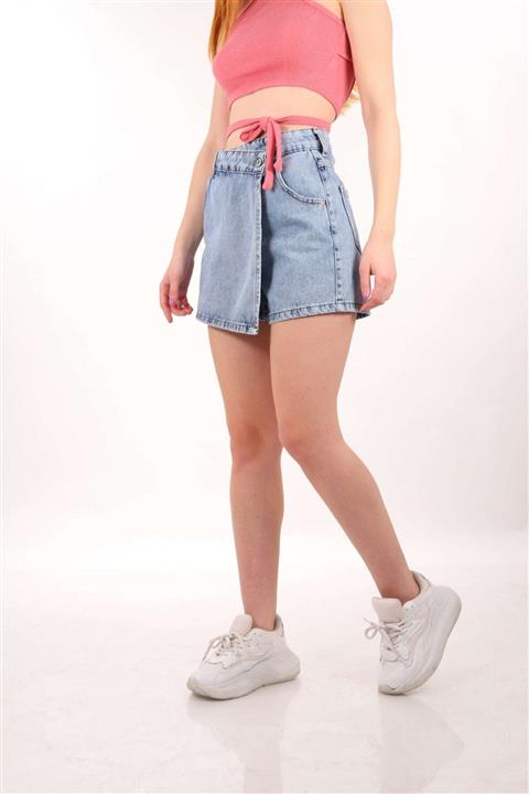 NOFILTER Açık Kar Yıkama Kot Şort Etek