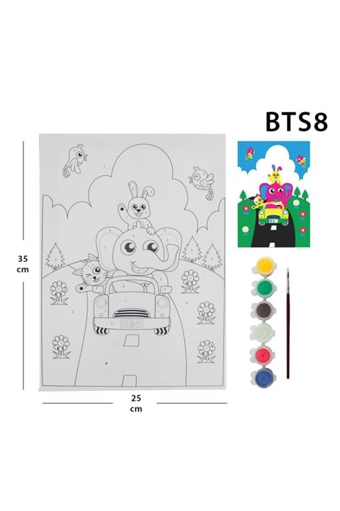 ÜMRANİYE HOBİ Sanat Sayılar İle Tuval Boyama Bts8 Boyama Tuval Sayılı Set 25x35