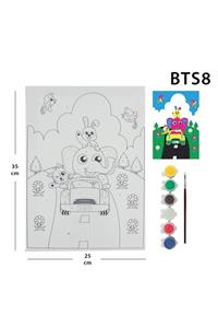 ÜMRANİYE HOBİ Sanat Sayılar İle Tuval Boyama Bts8 Boyama Tuval Sayılı Set 25x35