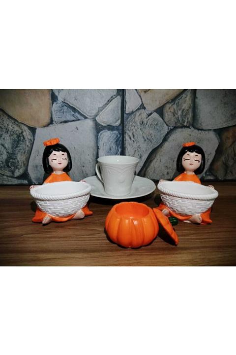 MevaDesing Lokumcu Kız 2 Adet + Kabak Lokumluk 1 Adet