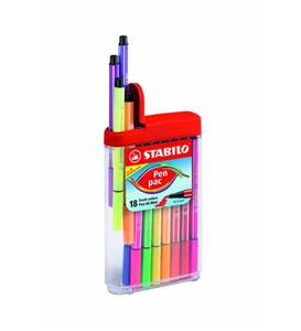 Stabilo Pen 68 Mini Pac Askılı 18 Renk 668-18-031