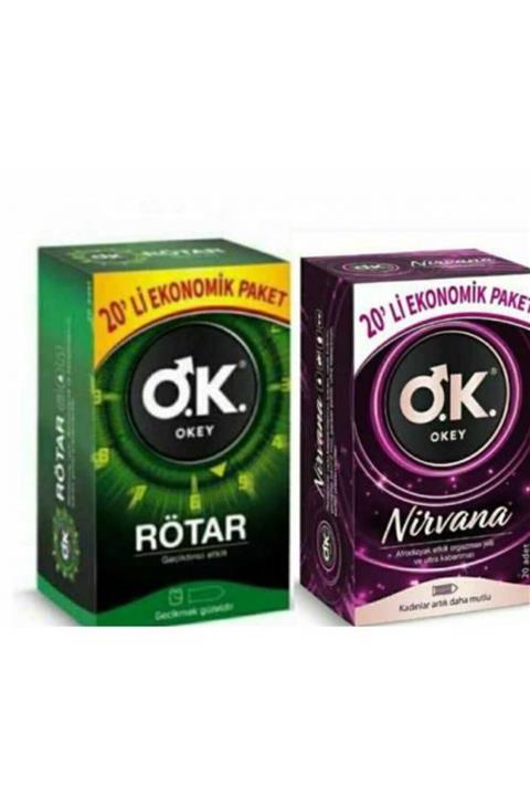 Okey Prezervatif Rötar 20 Li + Nirvana 20 Li