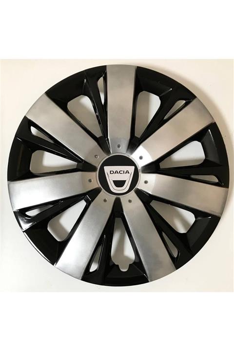 HMNL Dacia Duster 16'' Inç Gri - Siyah 4lü Set Jant Kapağı Çelik Görünümlü