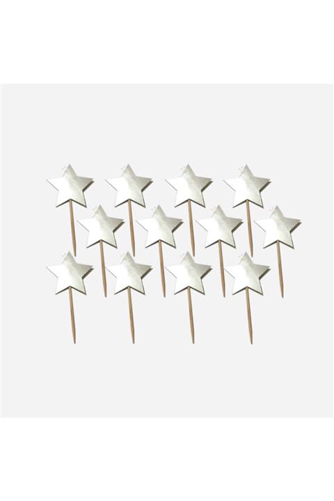 Fish Dükkan Yıldız Temalı 12'li Set Gümüş Kürdan Süsleri