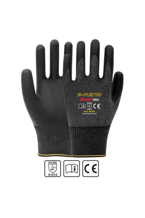 Beybi B-flex110 Likralı Nitril Işçi Eldiveni 5 Çift 10 Numara