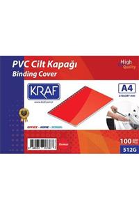 KRAF 512g Cilt Kapağı A4 160mic. 100'lü Kırmızı