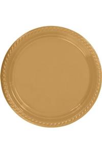 ÇEBSHOP Parti Aksesuar Gold Plastik Tabak 22 Cm 25li