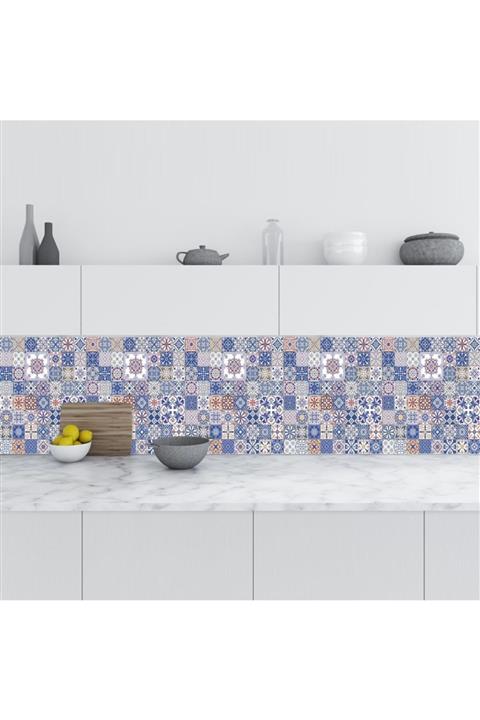 StickerArt Mutfak Tezgah Arası Folyo Fayans Kaplama Folyosu Ispanyol Seramik Desen 60x100 Cm