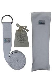 OmSiva Yoga Set 1 Beyaz Çift Katlı Yıkanabilir Lavantalı Yoga Göz Yastığı Yoga Kemeri