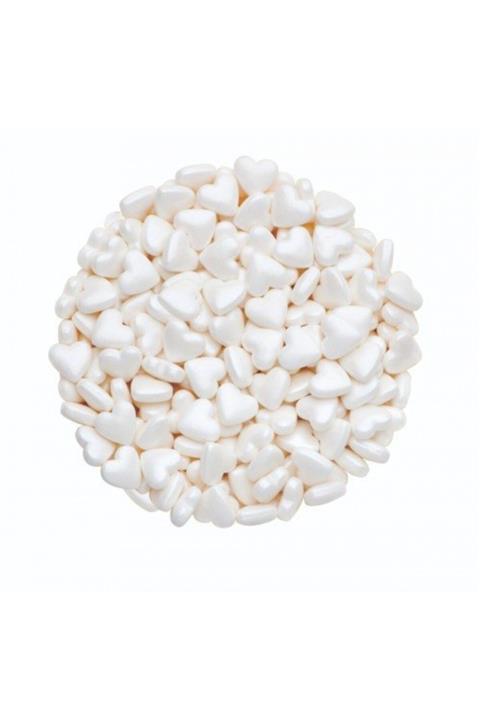 NO NAME Mini Beyaz Kalp Sprinkles Şeker