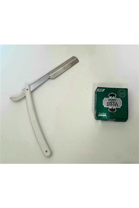 Sedef Sakal Usturası + Derby Ustra Berber Bıçağı Yarım 50li