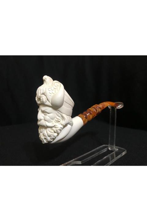 pelny Lületaşı Viking Figürlü Pipo