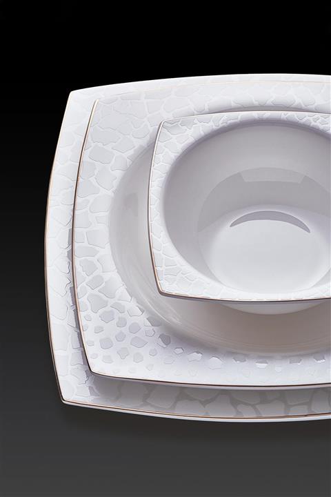 Neva N3085 Yakamoz 60 Prç Fine Bone Kare Yemek Takımı