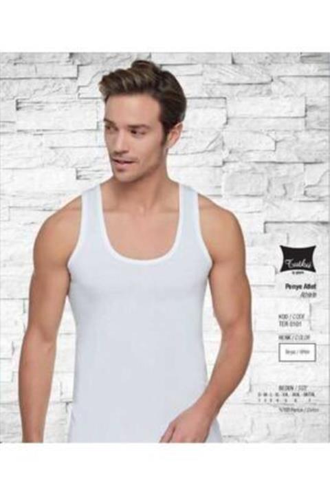 Tutku Erkek Beyaz 6'lı Paket Atlet 0101