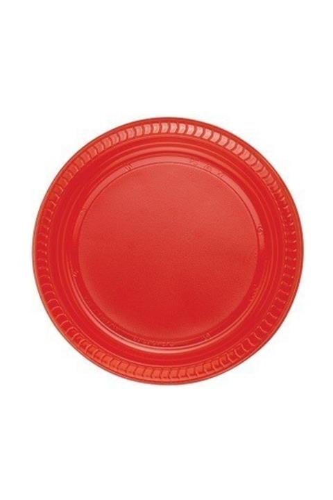 Raskoltrend Kırmızı Plastik Tabak 22 cm 25'li