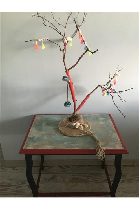 Mito Gift Eskitme Vintage Ahşap Sehpa El Yapımı Bohem